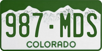 CO license plate 987MDS