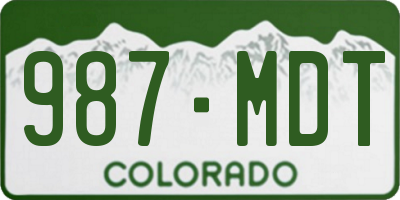 CO license plate 987MDT