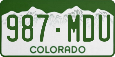 CO license plate 987MDU
