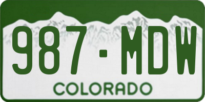 CO license plate 987MDW