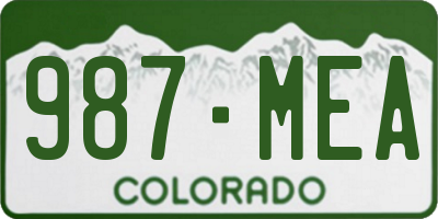 CO license plate 987MEA