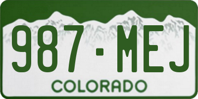 CO license plate 987MEJ