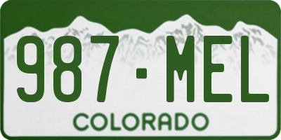 CO license plate 987MEL
