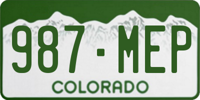 CO license plate 987MEP