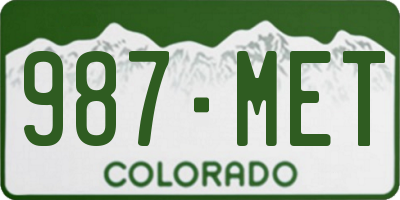 CO license plate 987MET