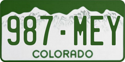 CO license plate 987MEY