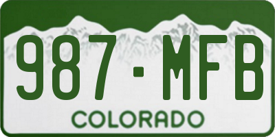 CO license plate 987MFB
