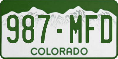 CO license plate 987MFD
