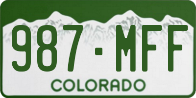 CO license plate 987MFF