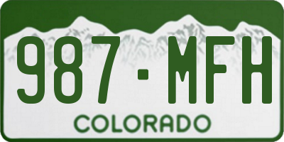CO license plate 987MFH