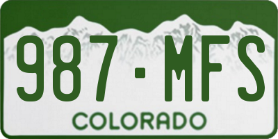 CO license plate 987MFS