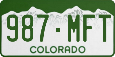 CO license plate 987MFT