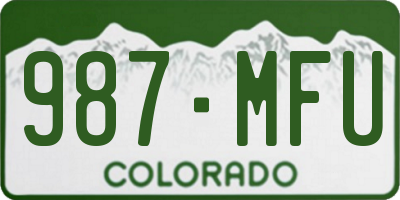 CO license plate 987MFU