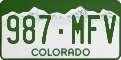 CO license plate 987MFV