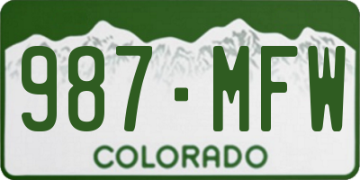 CO license plate 987MFW