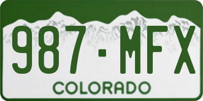 CO license plate 987MFX