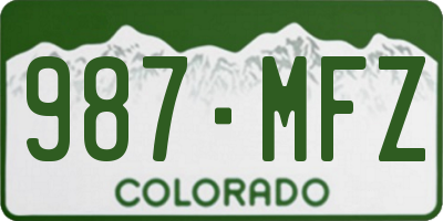 CO license plate 987MFZ