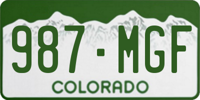 CO license plate 987MGF