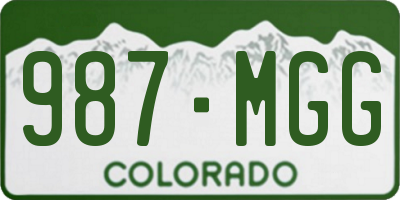 CO license plate 987MGG