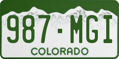 CO license plate 987MGI