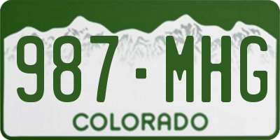 CO license plate 987MHG