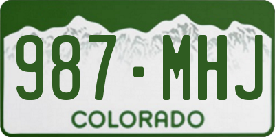 CO license plate 987MHJ