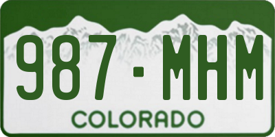 CO license plate 987MHM