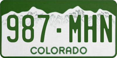 CO license plate 987MHN