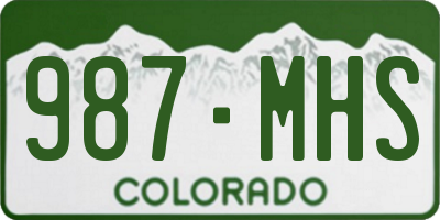 CO license plate 987MHS