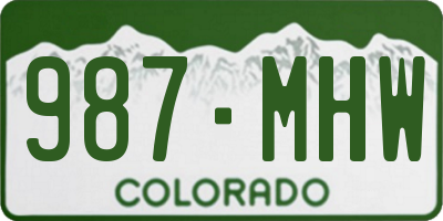 CO license plate 987MHW
