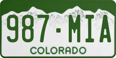 CO license plate 987MIA