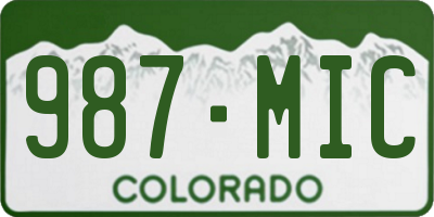 CO license plate 987MIC