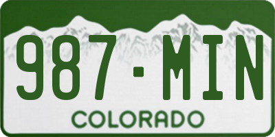 CO license plate 987MIN