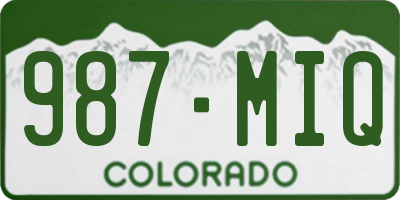 CO license plate 987MIQ