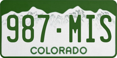 CO license plate 987MIS