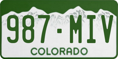 CO license plate 987MIV
