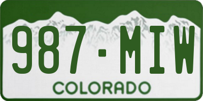 CO license plate 987MIW