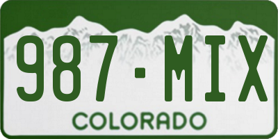 CO license plate 987MIX