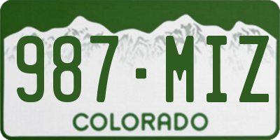 CO license plate 987MIZ