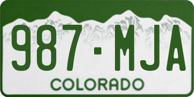 CO license plate 987MJA