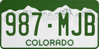 CO license plate 987MJB