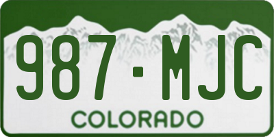 CO license plate 987MJC
