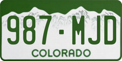 CO license plate 987MJD