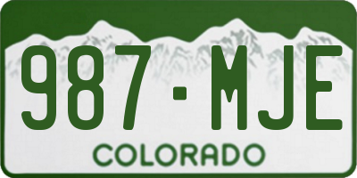 CO license plate 987MJE