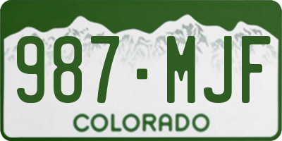 CO license plate 987MJF
