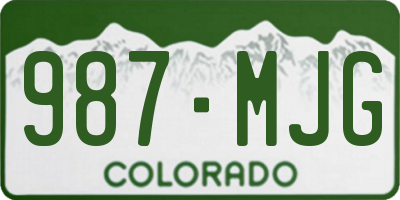 CO license plate 987MJG