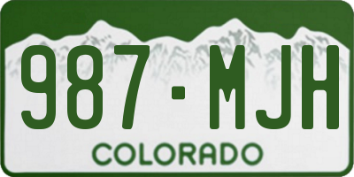 CO license plate 987MJH