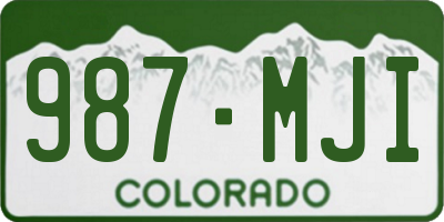 CO license plate 987MJI