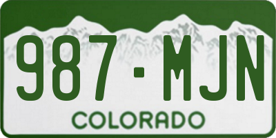 CO license plate 987MJN