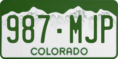 CO license plate 987MJP